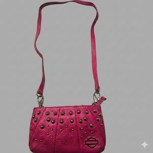 Elegant Pink Studded Crossbody Bag